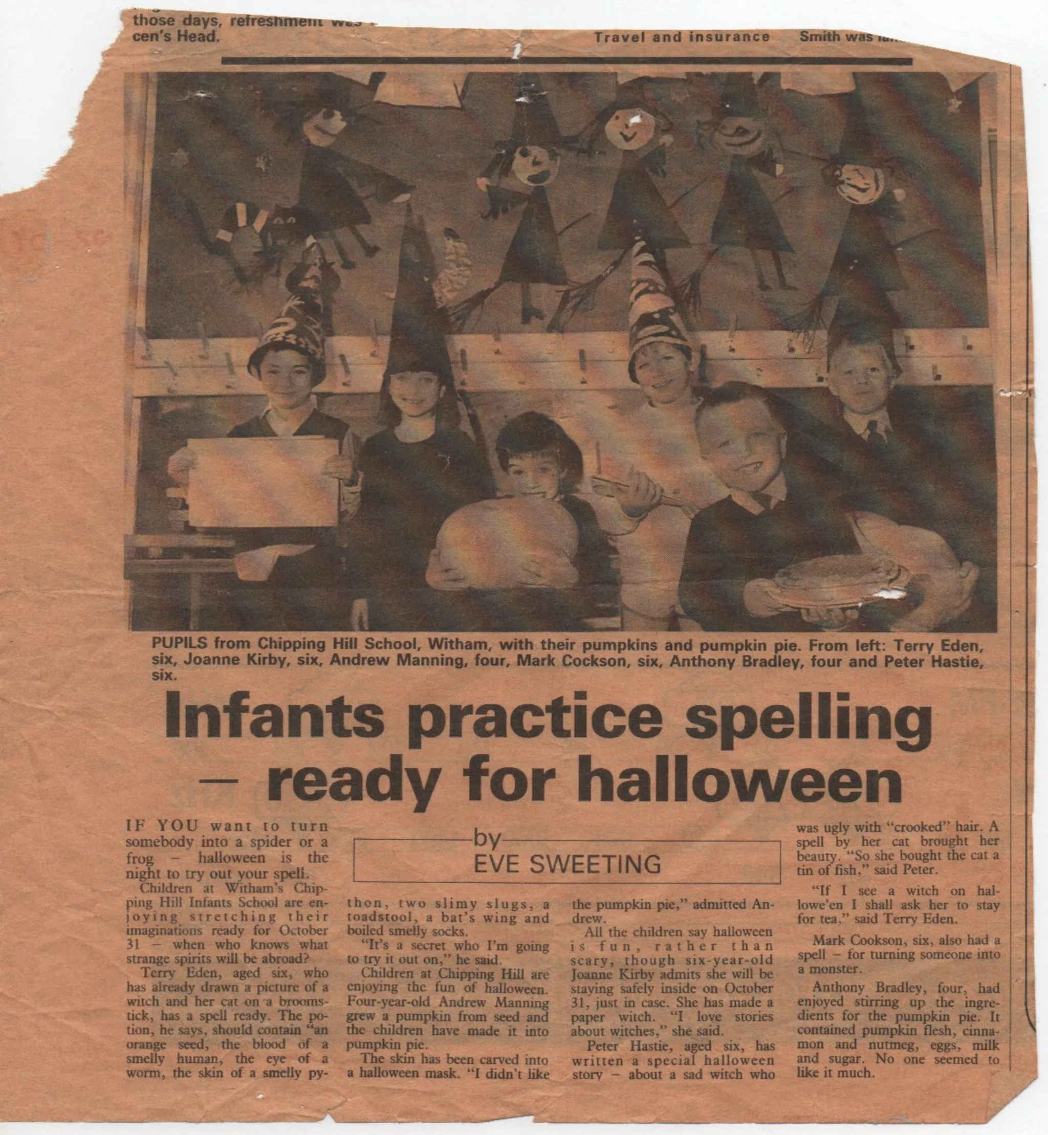 Scan of a newspaper clipping.
