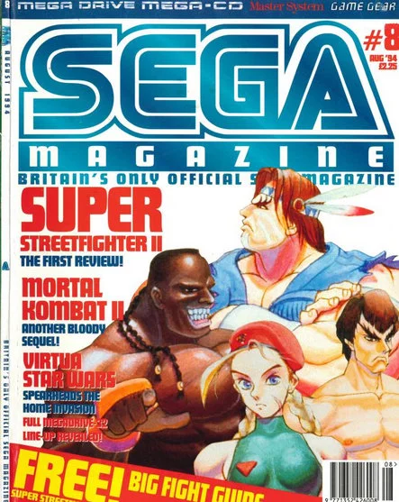 Scan of a a magazine cover. Sega Magazine from 1994 features many now obsolete video games.