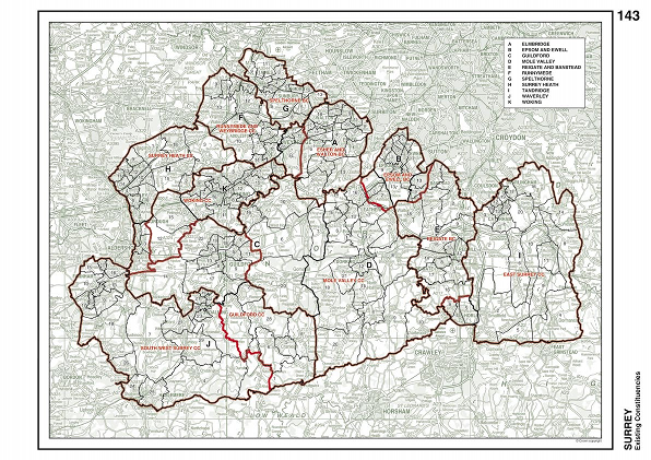 A Detailed Map of Surrey