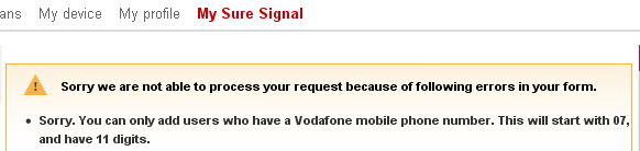 Sure Signal Error