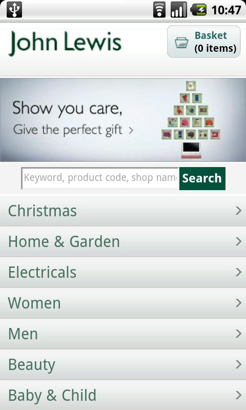 John Lewis Mobile Site