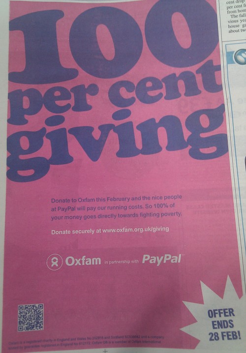 Oxfam QR Newspaper Advert