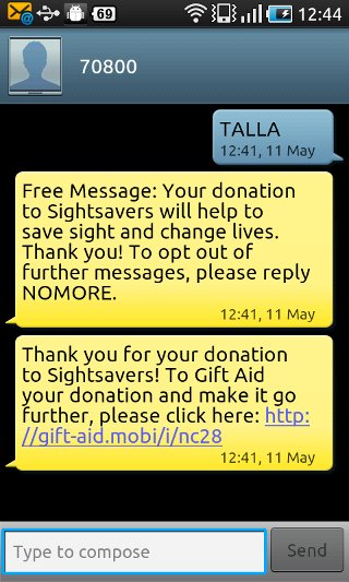 Donating via SMS – using QR Codes – Terence Eden's Blog