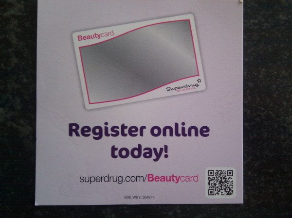 Superdrugs quite useless attempt at #QR #Mobile advertising.