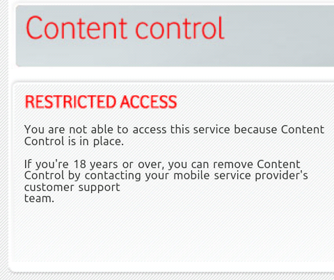 Vodafone Content Control Zoom