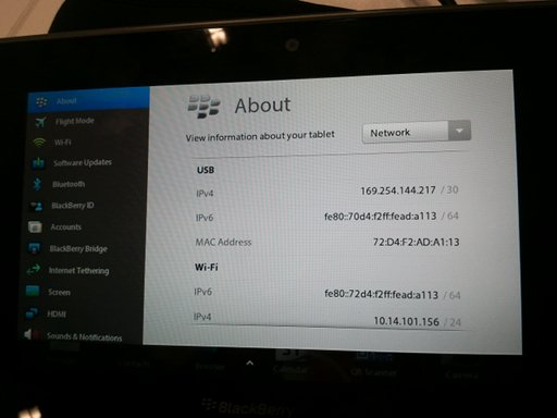 PlayBook usb file sharing ip