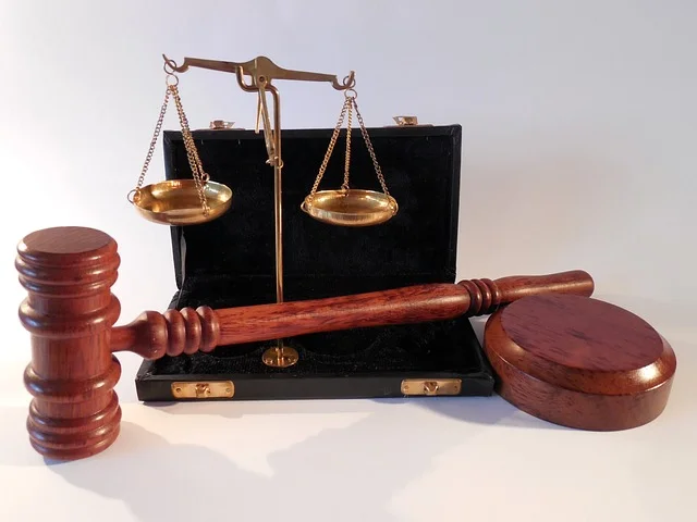 A gavel and scales.