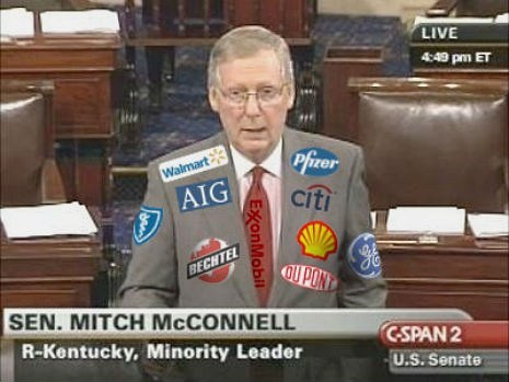 Politician with NASCAR style sponsorship