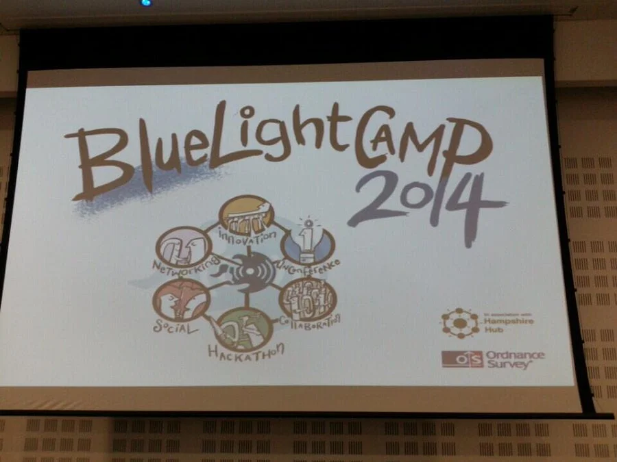 Big banner for Blue Light Camp 2014.