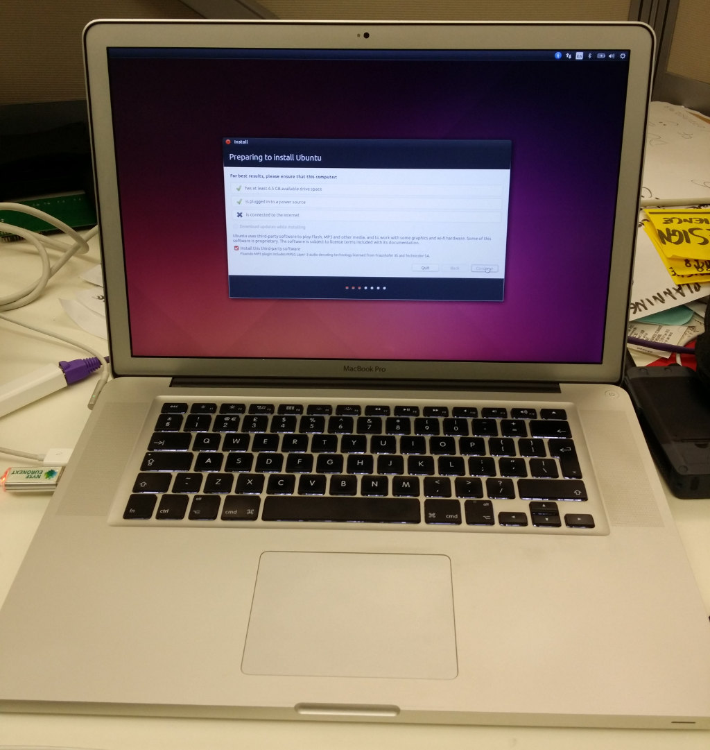 A MacBook running Linux.
