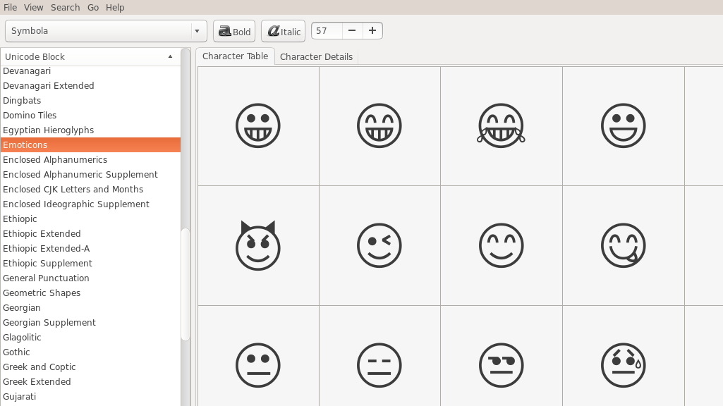 CharMap Emoji-fs8