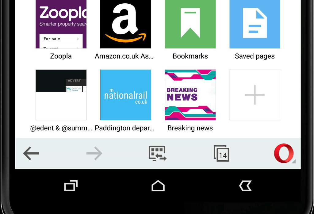 opera browser with a fake breaking news bookmark