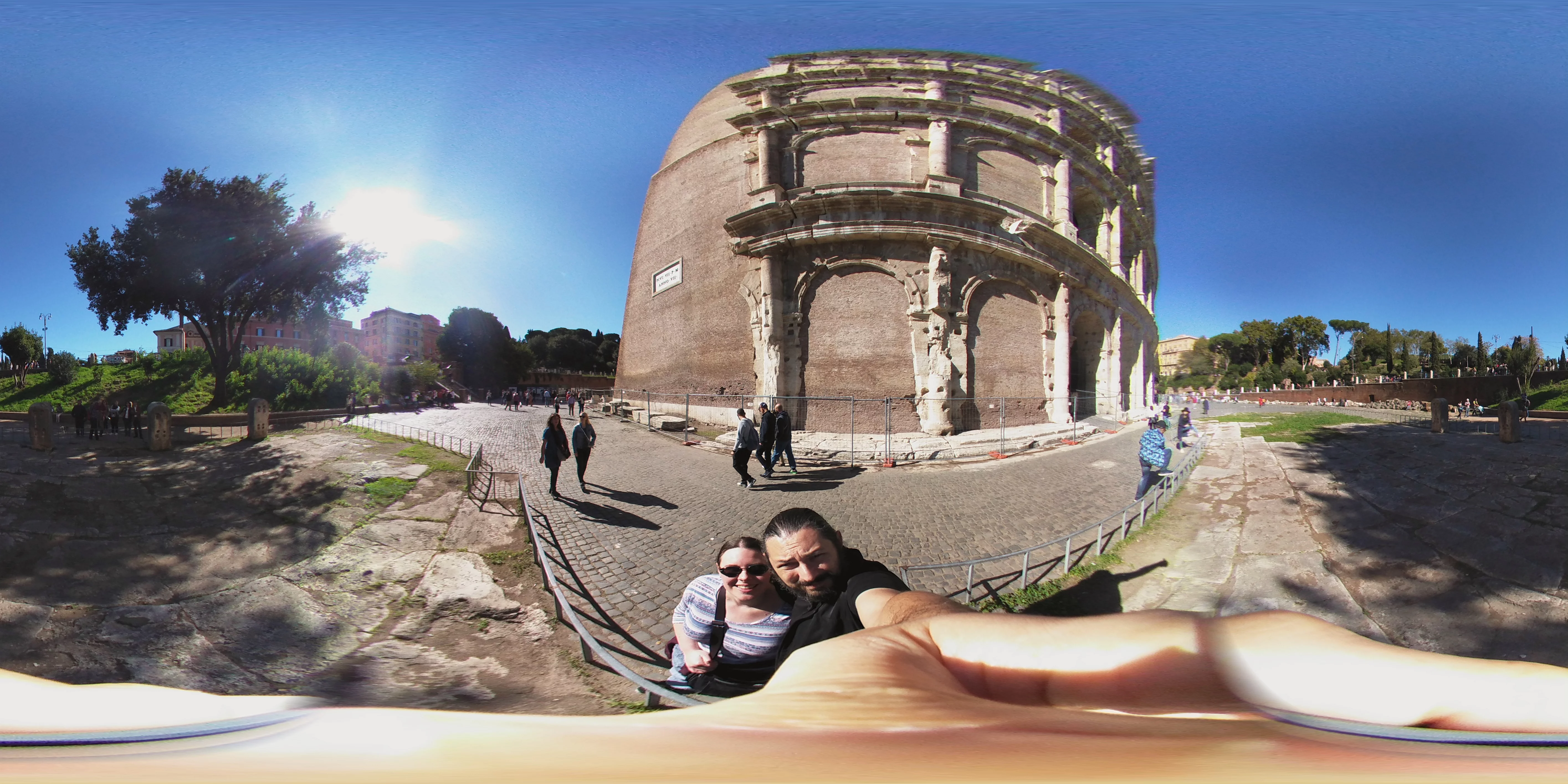 Us posing outside the Colosseum