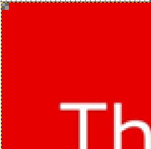 Screenshot of a graphics editor. One pixel has been removed from the image.