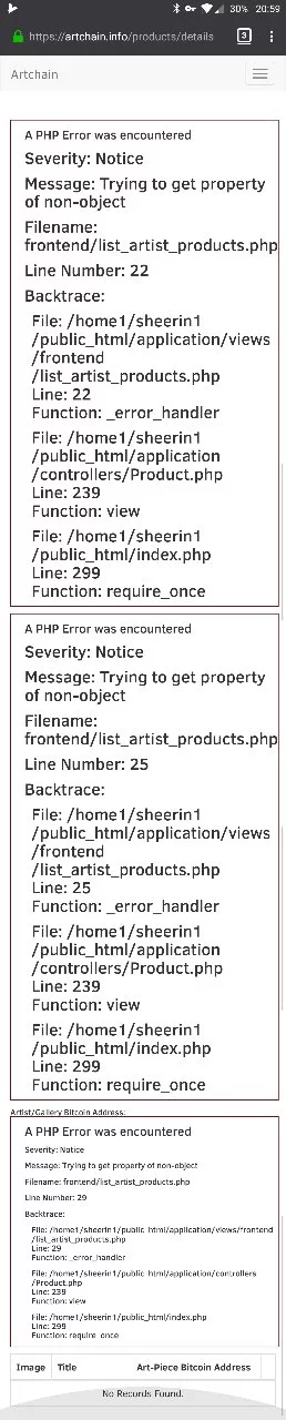 PHP errors on a shoddy site. 