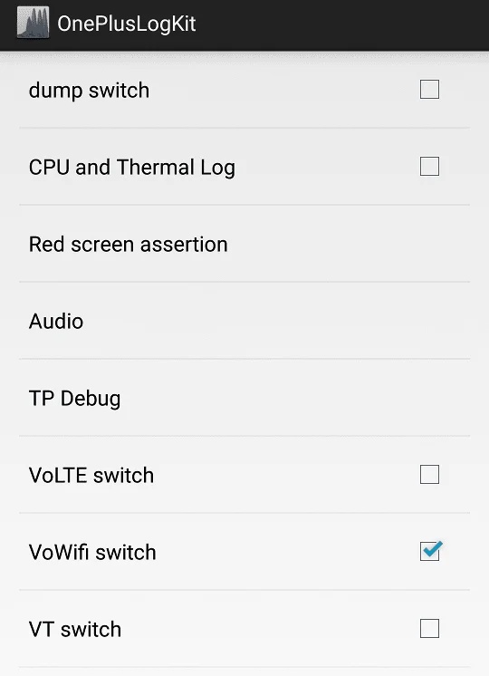 VoWifi Switch.