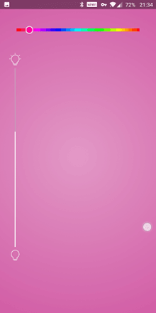 A pink screen with horizontal and vertical slider bars.