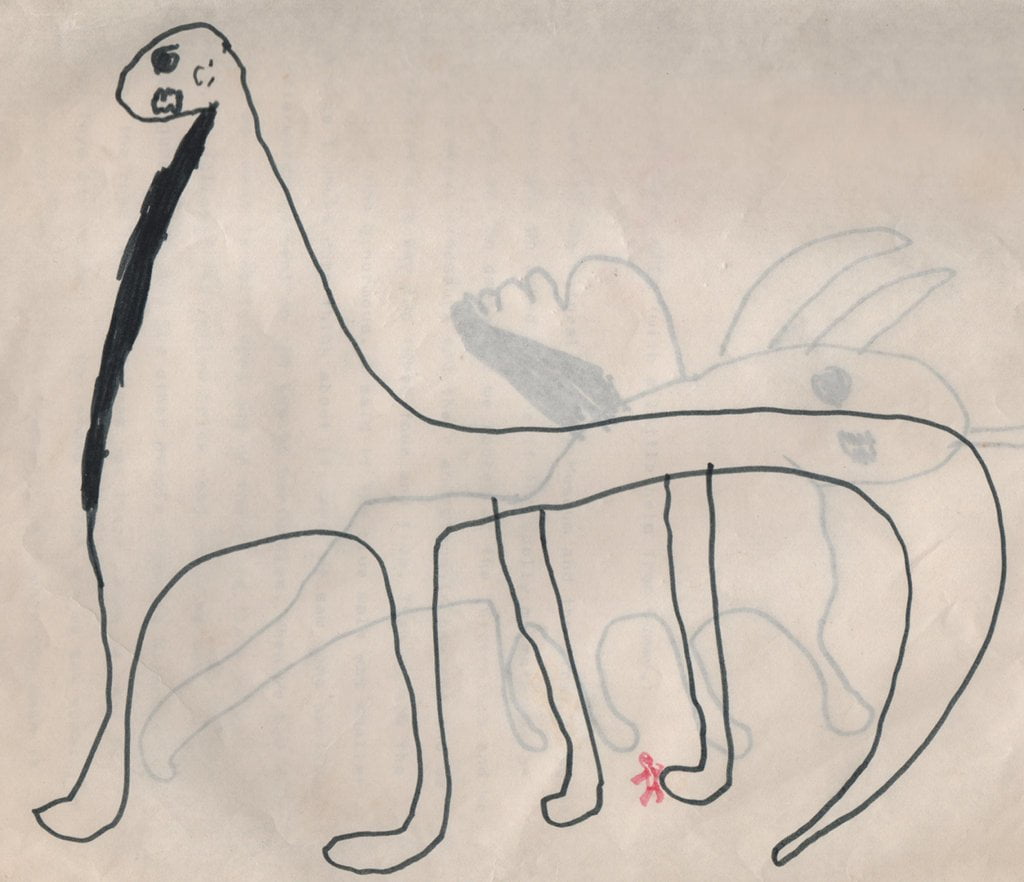 Child's crappy drawing of a diplodocus.