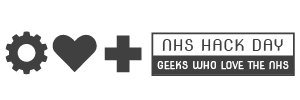 NHS Hack Day Logo. For geeks who love the NHS.
