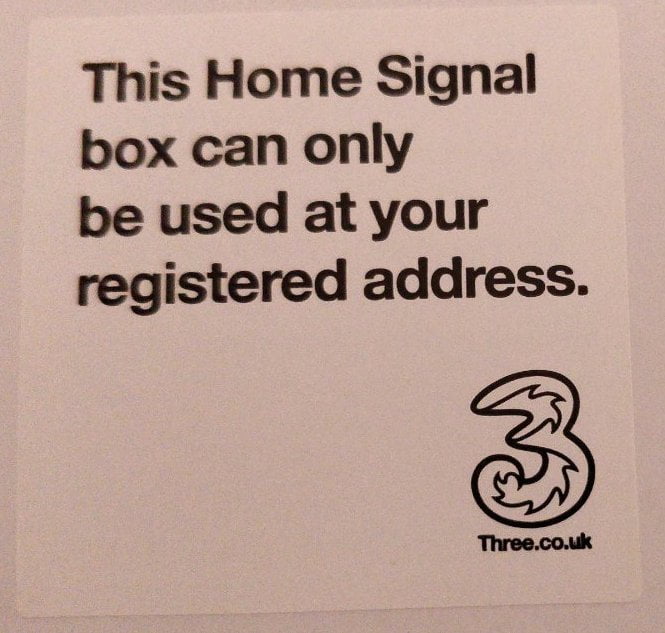 "This Home Signal box can only be used at your registered address.