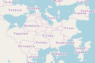 Map of Europe upside down - with the labels the right way up.