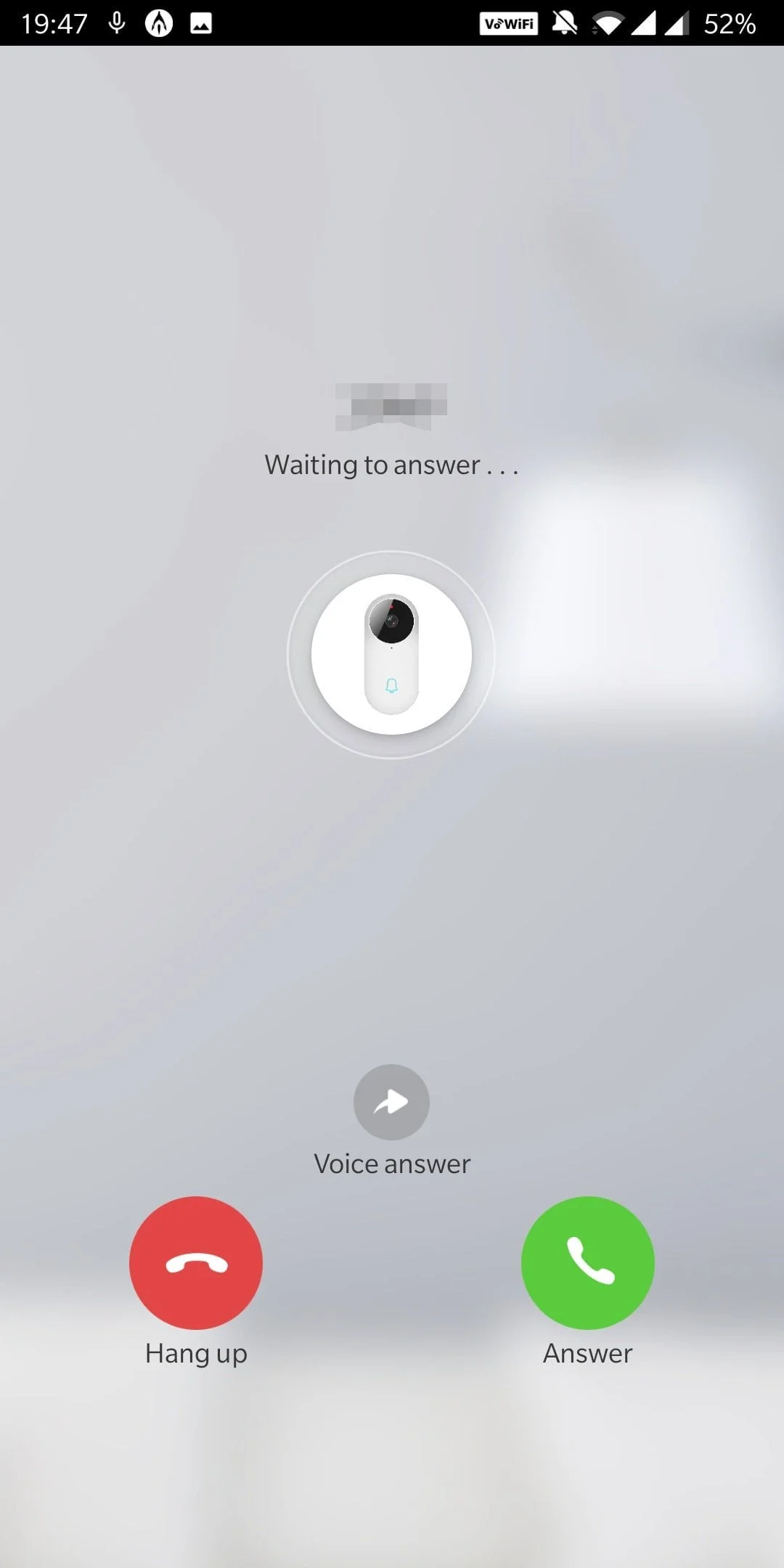 App receiving a phone call.