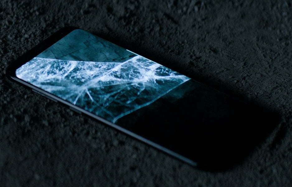 A phone with cobwebs on it.