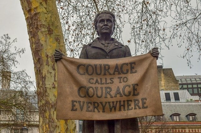 Statue of Millicent Fawcett, the suffragette.
