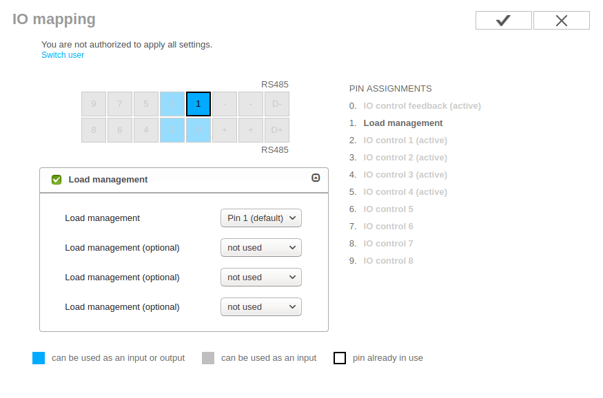 Fronius IO Mapping. A complicated settings page.