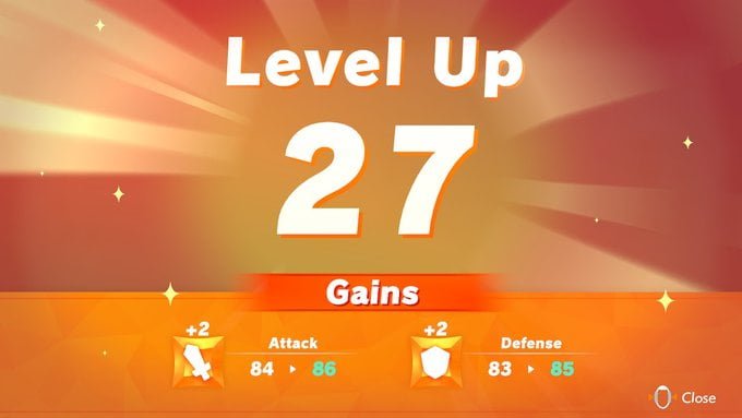 Level Up Screen. I'm now at level 27 and have gained XP.