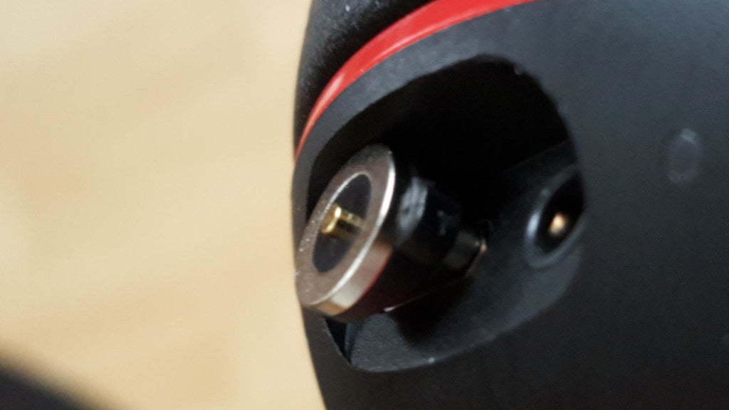 A connector tight against some plastic.