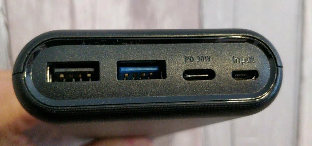 Ports on a battery.