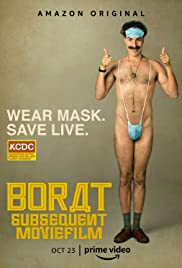 The character of Borat wears a mask over his genitals.