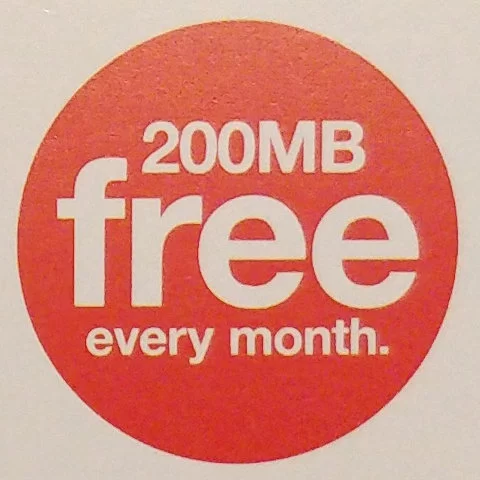 Advert for 200MB of free data.