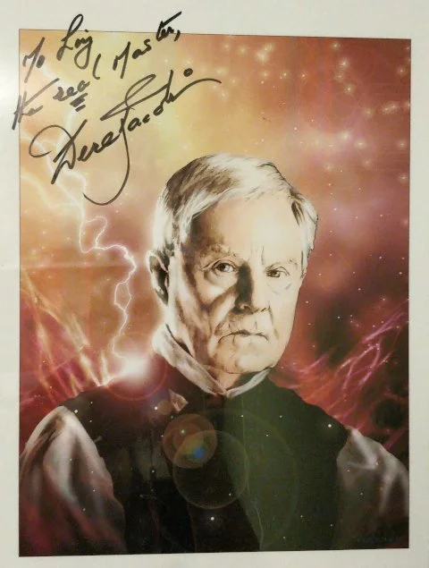 Signed picture of Derek Jacobi.