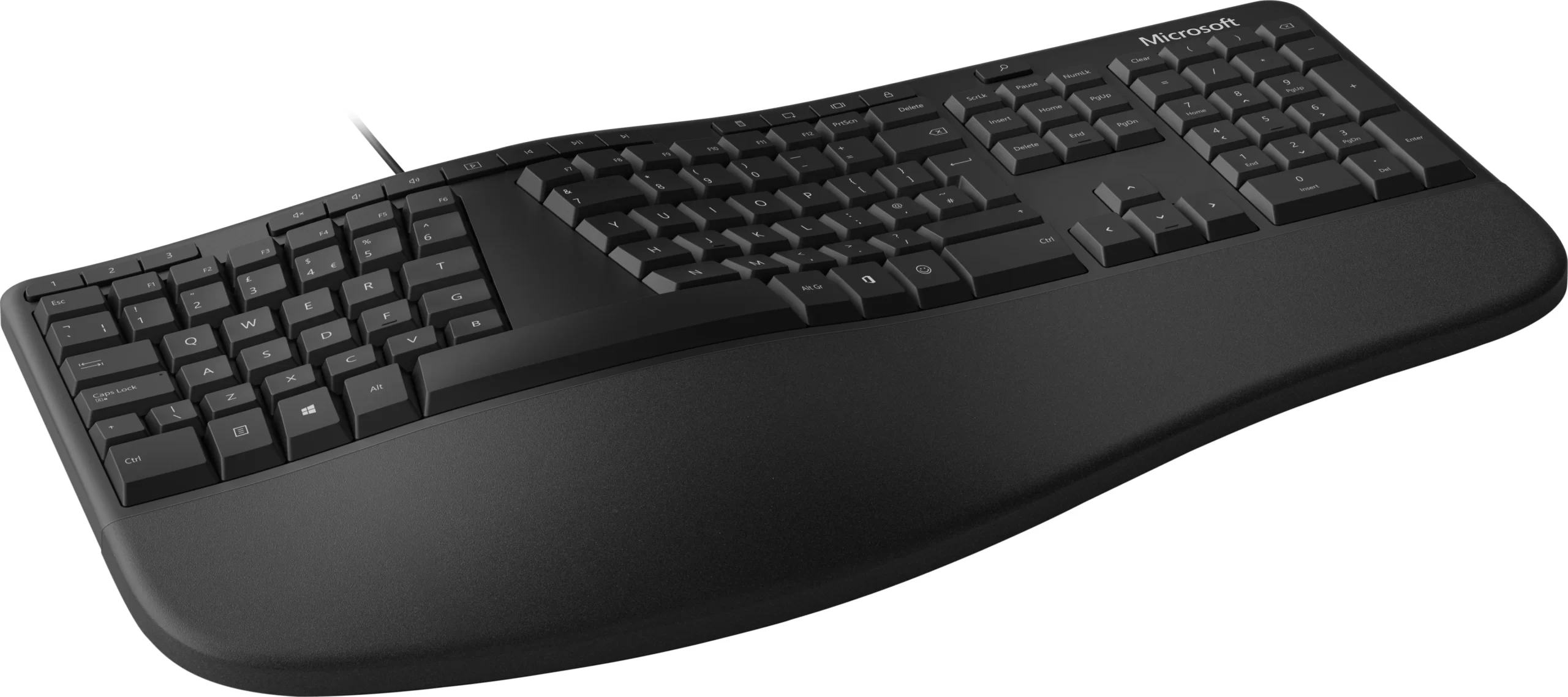 Photo of an ergonomic keyboard.