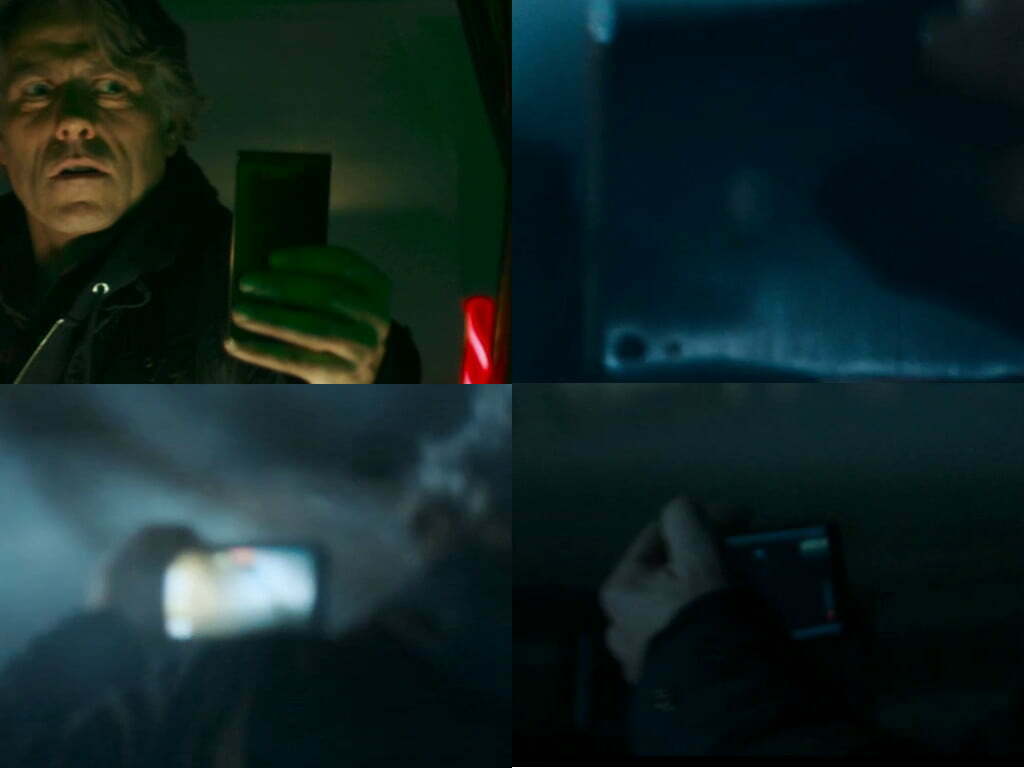 Montage of Dan holding his phone.