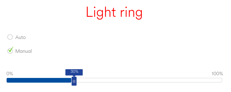 Screenshot of a slider to control light brightness.
