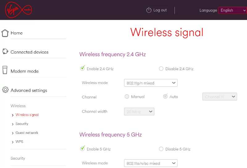 Settings Screen.