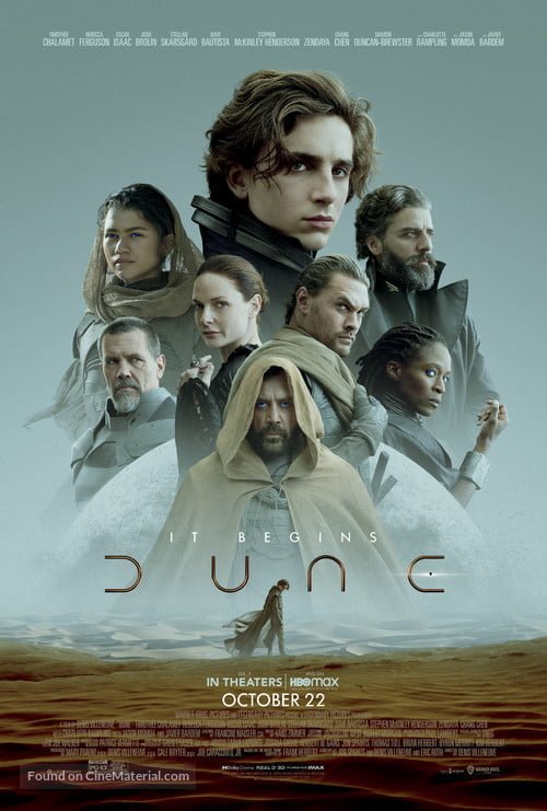 Movie poster for Dune. It looks the same as every other movie poster - just a pile of heads.