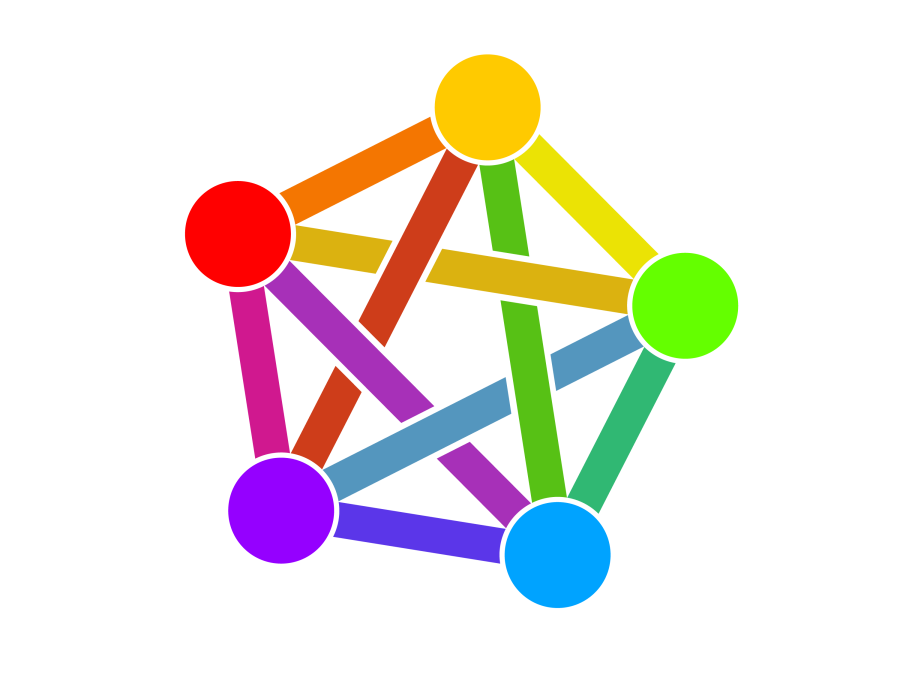 The multicoloured interlocking lines of the Fediverse logo.