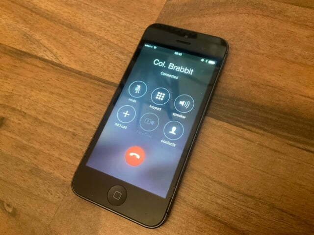 iPhone with a fake calling screen.