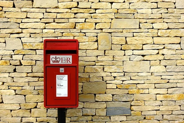 A red UK post box.