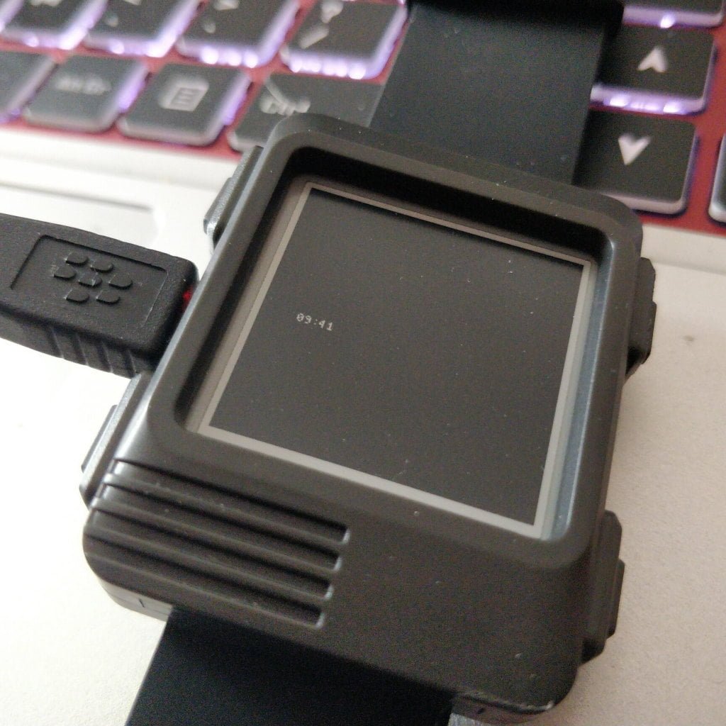 A chunky eInk watch with a ridiculously small font.