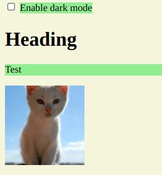 A light website with a photo of a kitten.