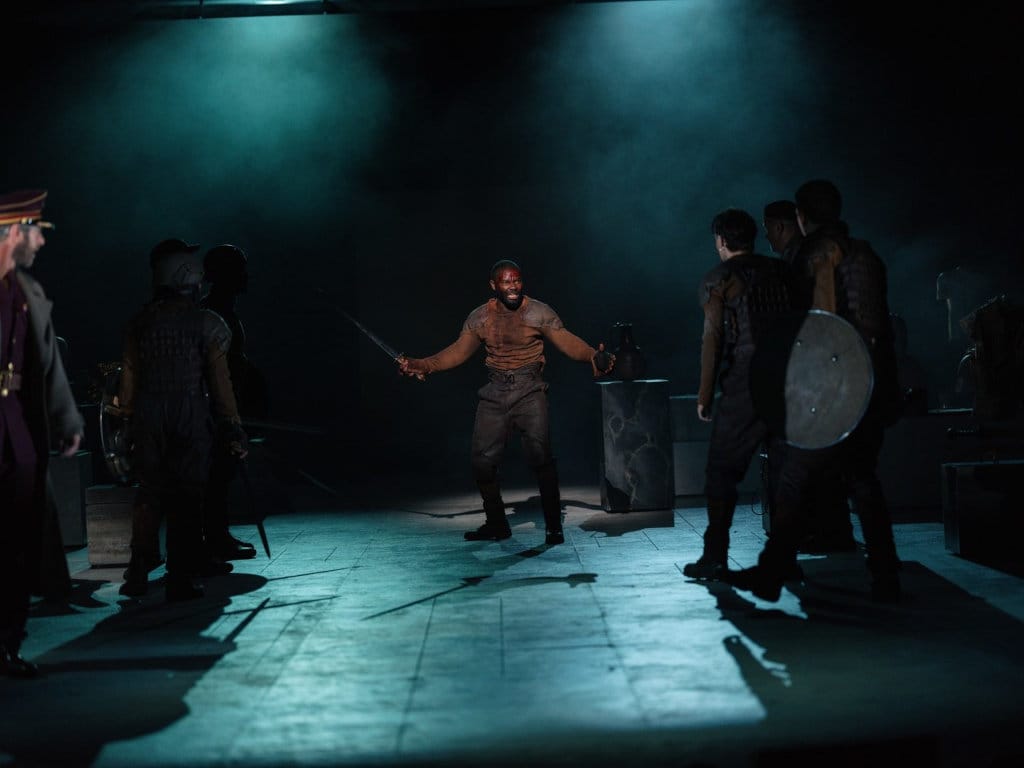 David Oyelowo, shirtless and swinging a sword. Photo by Misan Harriman.