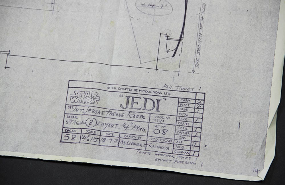 Line drawing with a title of Jedi and a copyright of Chapter III.