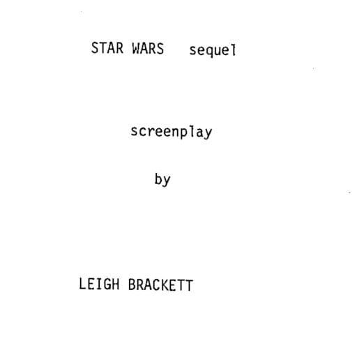 Typewritten page with the words "Star Wars sequel".