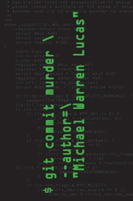 Book cover written in a glowing green monospace font like a terminal.