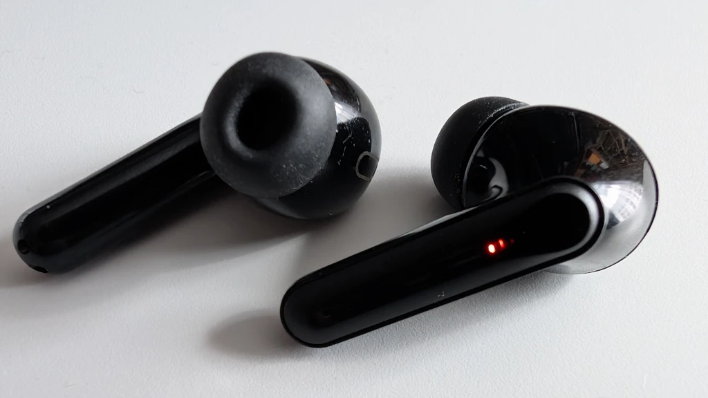 Earbuds with flashing lights.
